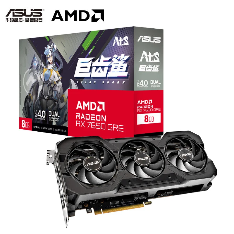 

ASUS ATS-RX7650GRE-O8G Gaming Graphic Card RX7650 8G 128bit GDDR6 8Pin PCI 4.0 Desktop place de video