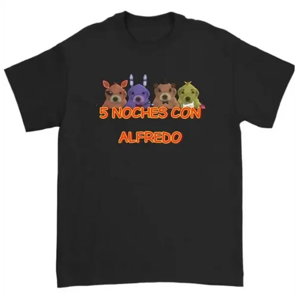 [100% Cotton] 5 Noches Con Alfredo T-Shirt, Unisex T Shirt Menswear Top Medium Sport Tweed Underwear Golf Gift T-Shirt For Men And Women
