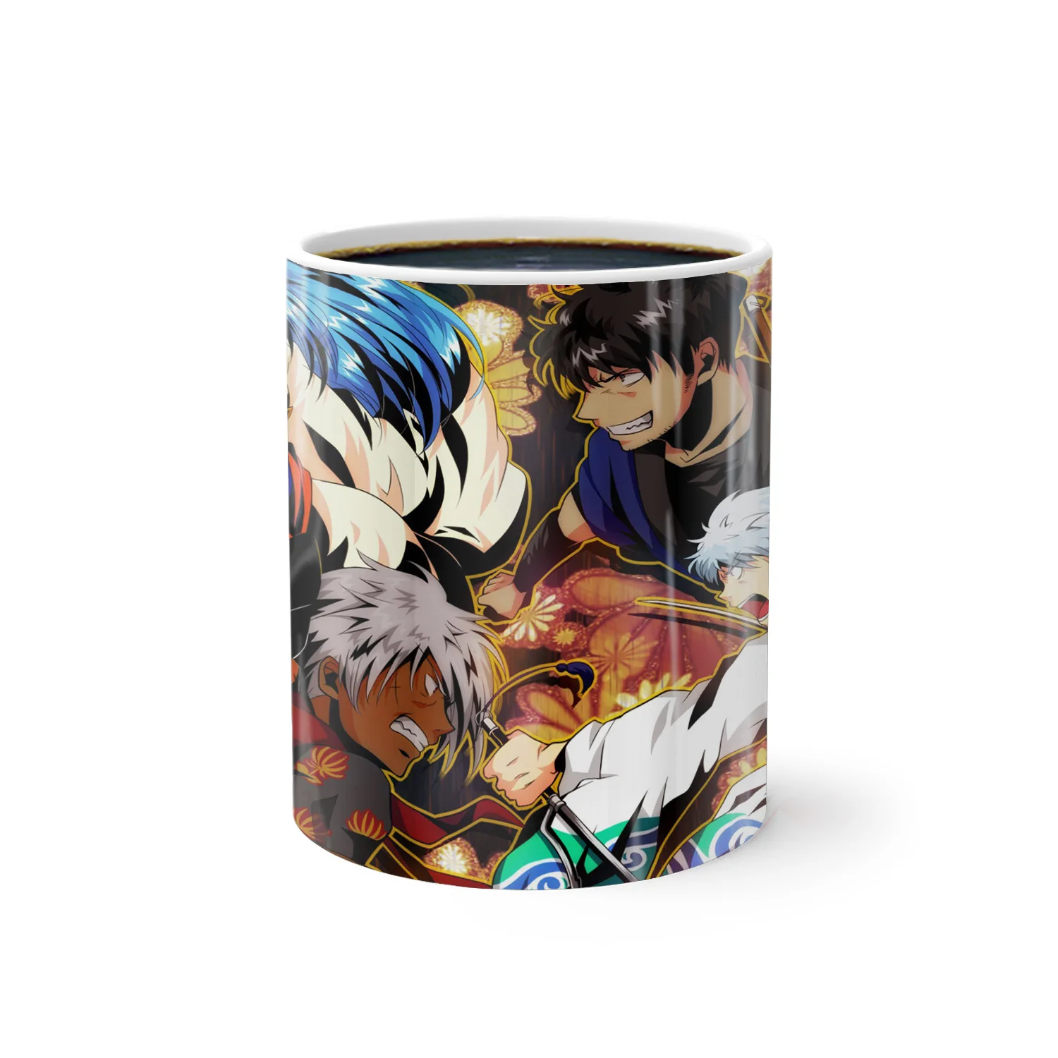 Gintama Discoloration Mug Anime Color Changing Cup Animation Ceramic Coffee Cup Heat Sensitive Milk Tea Mug Novelty Drinkware