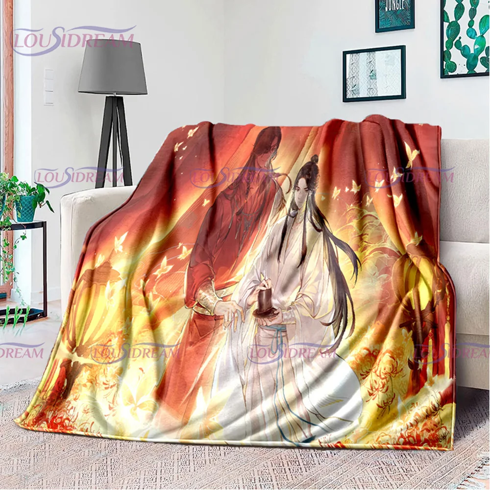 Popular Heaven Official's Blessing Blanket Tian Guan Ci Fu Anime Printed Blankets Warm Throw Blankets Bedding Lounge Fans Gift