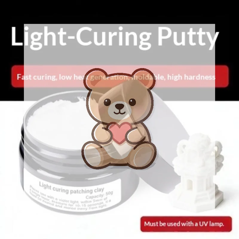 3D Printer UV Curable Fill Putty 1 Set Smooth Finish Repair Clay for Bambu Lab Printing Post Processing Accessories
