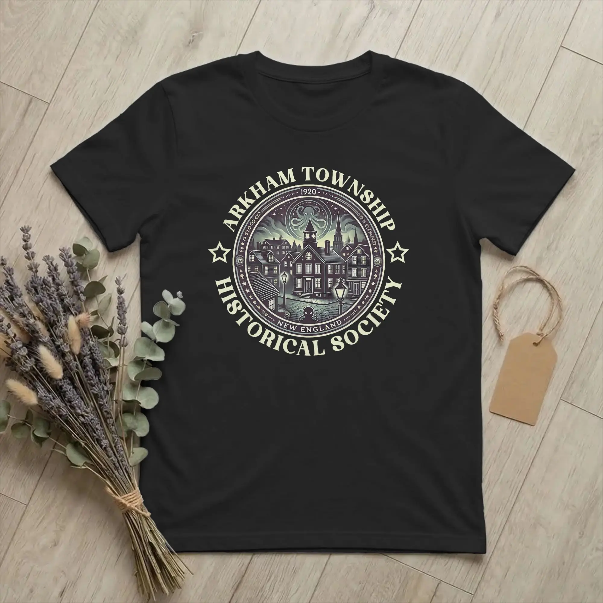 Arkham Miskatonic Lovecraft Cthulhu Men T Shirts Necronomicon Novelty Tees Short Sleeve Round Neck T-Shirt Pure Cotton Clothing