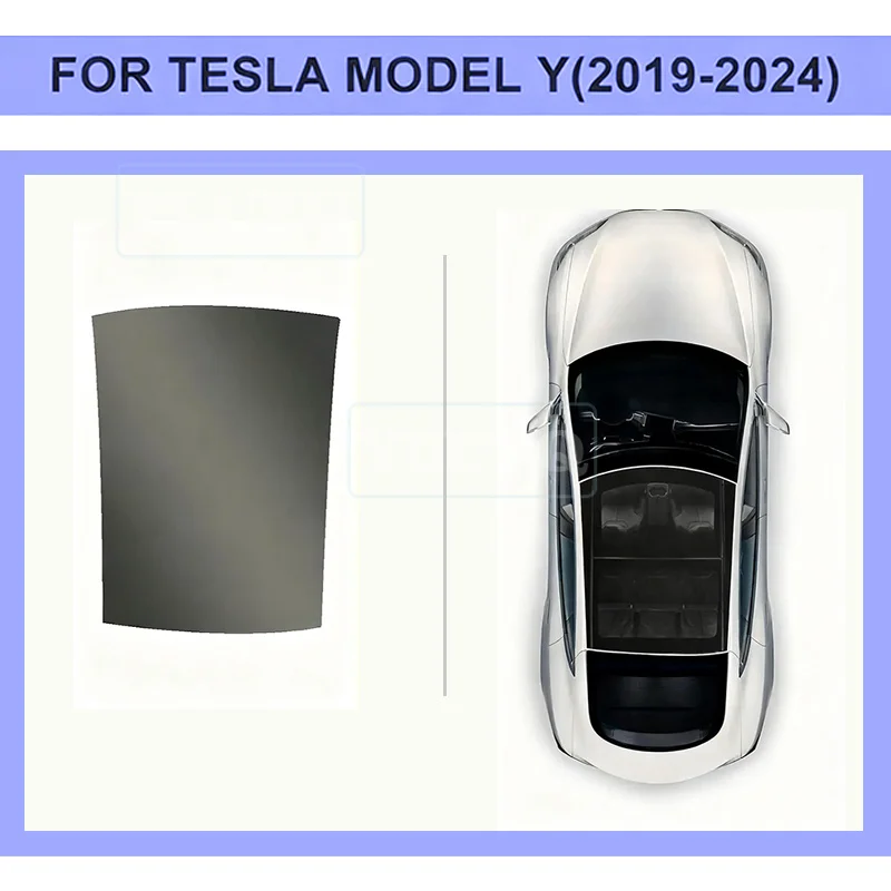 

Heat Insulation for Tesla Model Y 2020 2021 2022 2023 2024 Car PPF Accessories TPU Ice Armor Pre-Cut Sunroof Protection Film