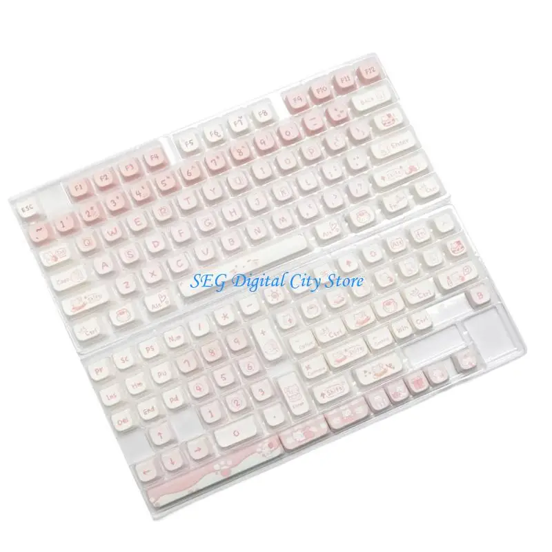 

U75B 134Keys Keycaps Cartoon Kitten Keycap Enhances Typing for Mechanical Keyboard