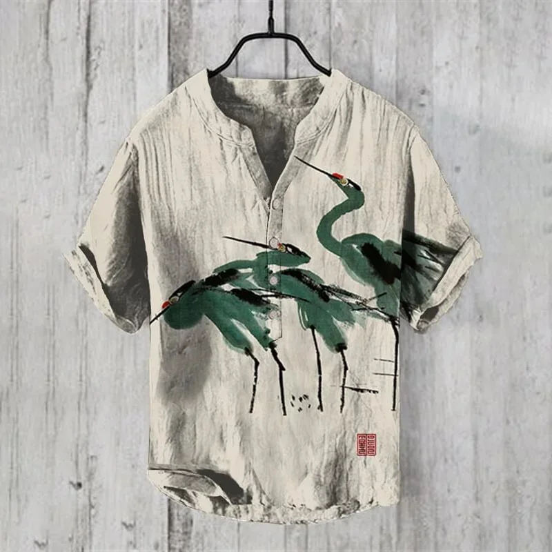 New men's shirt men's, Hawaiian casual vacation style top 5XL size