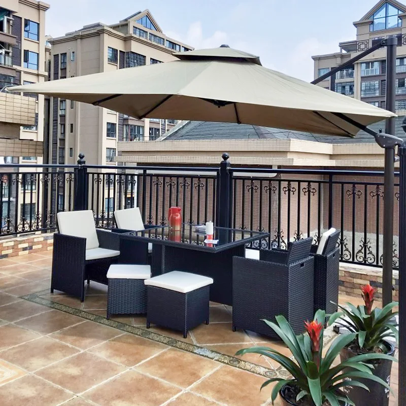 LH Outdoor Rattan Dining Table and Chair Rattan Furniture Rattan Art Dining Chair Modern Simplicity