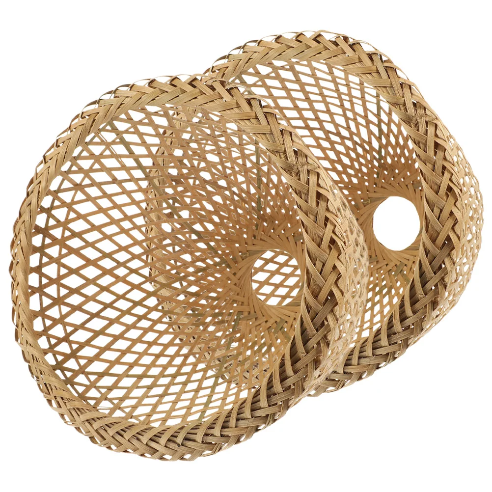 

2pcs Bamboo Lampshade Weaving Pendant Light Cover For Ceiling Hanging Lamp Woven Shade Replacement Chandelier Lamp Shades