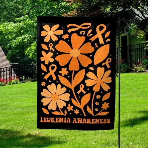 Leukemia Cancer Awareness Flag/Leukemia Subtle Flag/Orange Ribbon Garden Flag/Le OOV IIC