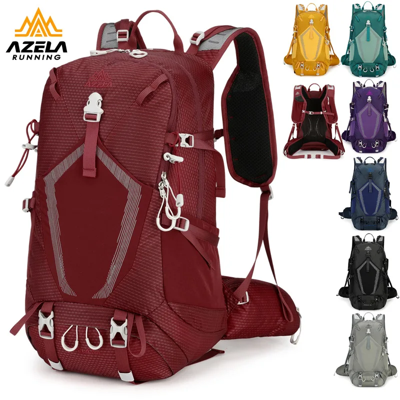 Azela Large Capacity Hiking Backpack Outdoor Sports Unisex Nylon Breathable Shoulder Strap Arc Sports Backpack for Climbing