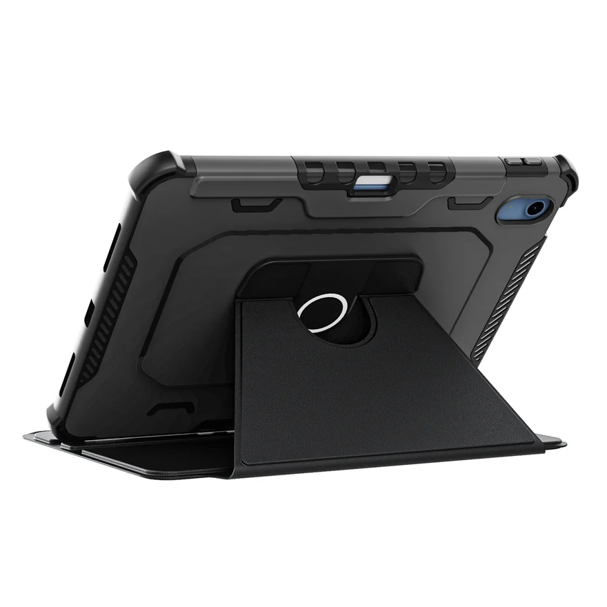 For iPad 10.9 2022 Case PC+TPU Tablet Case for iPad 10 10.9 2022 Cover 360 Degree Rotation Shockproof Armor LeatherTablet Shell