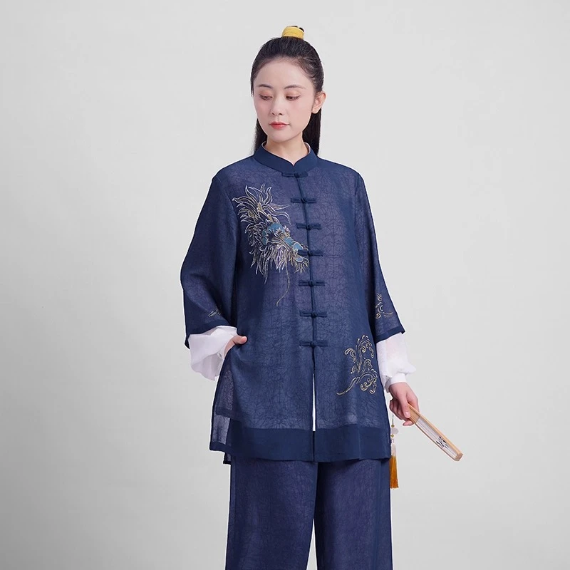 Women's Elegant Taichi Kung Fu Uniform Fluid Drape Breathable & Comfortable Traditional Chinese Martial Arts Suit
