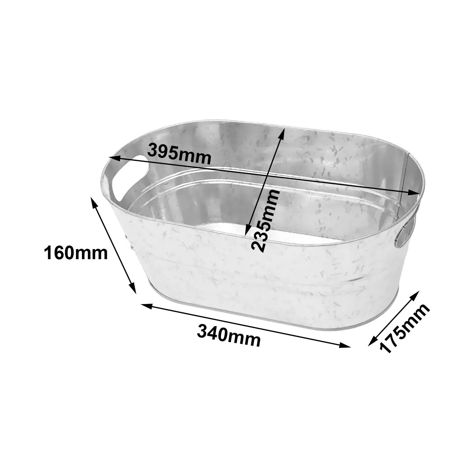 Galvanized Steel Ice Bucket – Extra Large Oval Champagne & Beer Cooler for Pool Parties/Weddings (Rust-Proof & Durable)