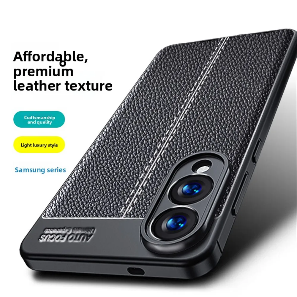 

Phone Case for Samsung S25 Edge S25 Ultra S25 Plus S24 Fe S23 Protective Case Premium Leather Texture Shock Proof Cover