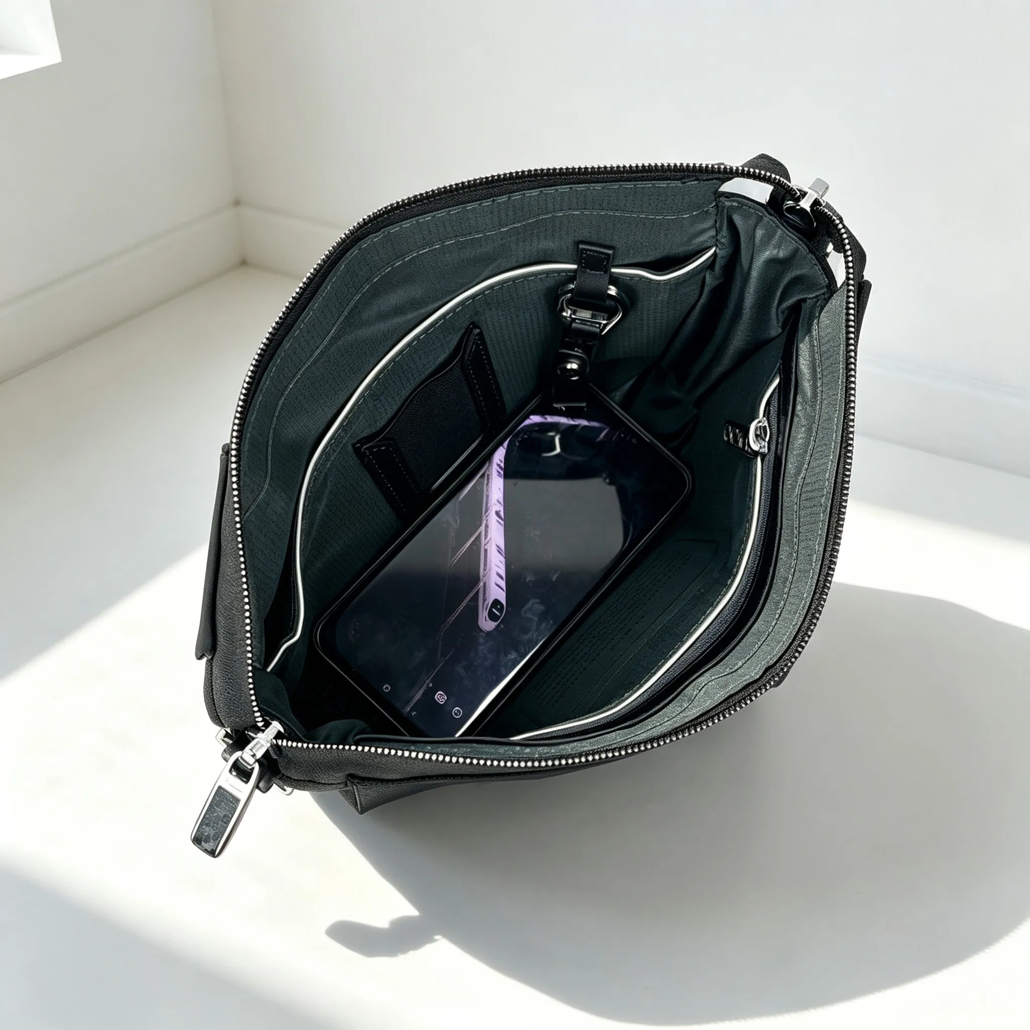 Men’s Multi-use Crossbody Shoulder Bag, Business Casual Handheld Wrist Strap Pouch for Daily Commuting view 5