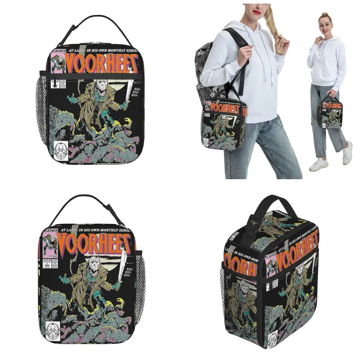 Insulated Lunch Tote Bag Friday 13th Thirteenth Horror Jason Voorhees Lunch Container INS Trendy Cooler Thermal Bento Box School