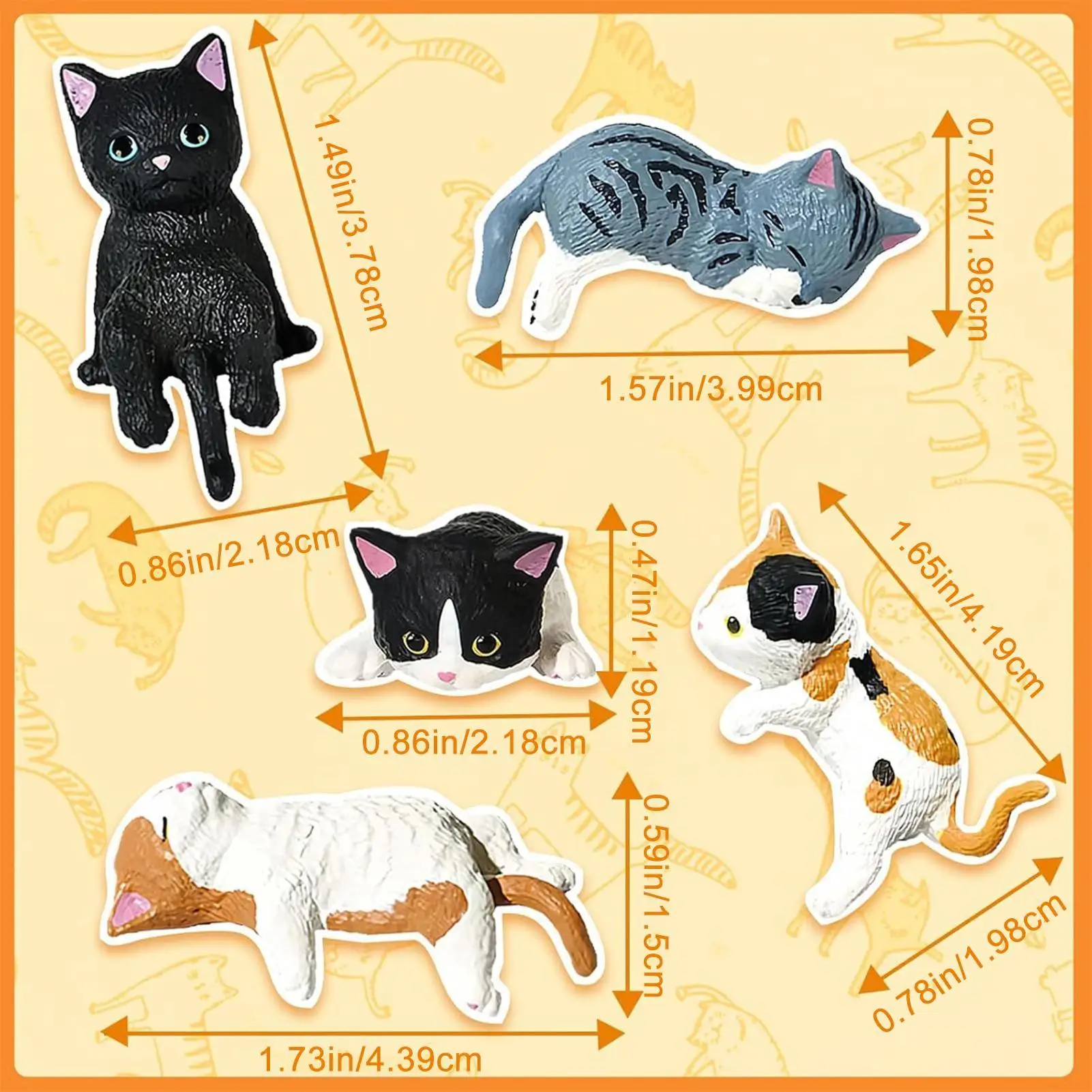 4/5 Stück niedliche Kätzchen-Dekoration, kreative schlafende Katzenpuppe, Heimdekoration, Spielzeugkatze, Auto-Innenraum-Landschaftsdekoration, bezaubernde Geschenke – Detail 12