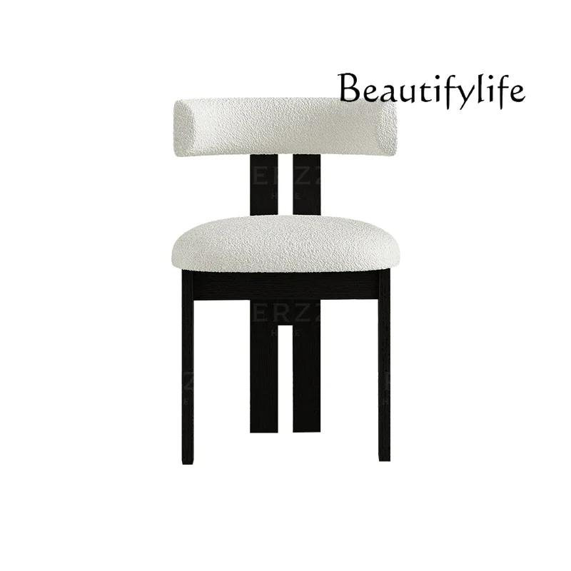 X Designer Retro Premium All-solid Wood Dining Chair Restaurant Simple Medieval Chair Fabric Backrest Wooden Stool
