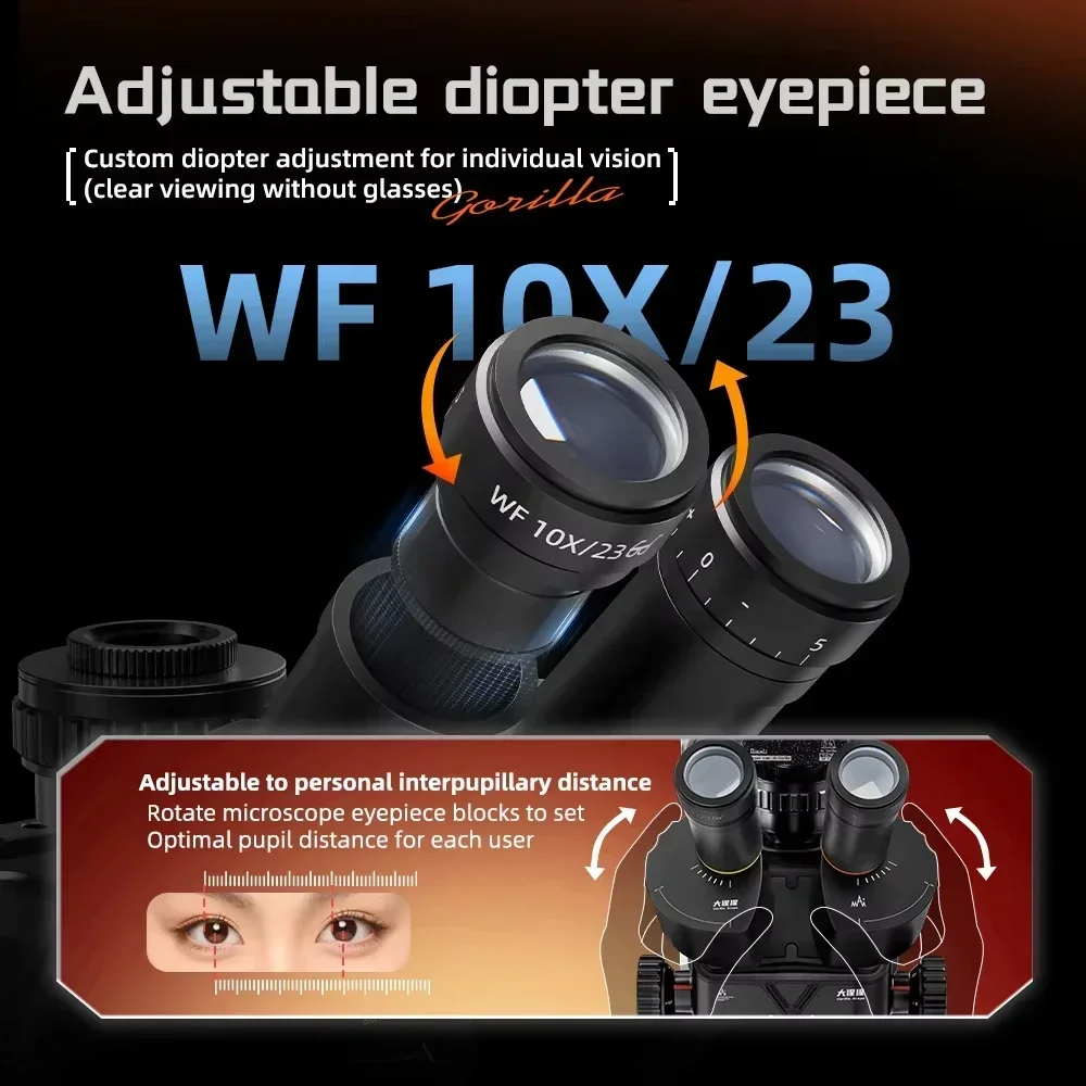 

6558 Trinocular Electron Microscope 6.5X-58X Zoom for Mobile Phones PCB Repair Gorilla 6.5X-58X Zoom Electron Trinocularf