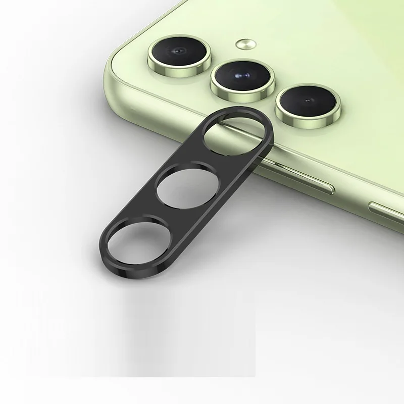 

for Samsung Galaxy A54 Camera Bezel Cover Anti Scratch Black Metal Film Super Slim Hollow Lens Protector Cap Sticker
