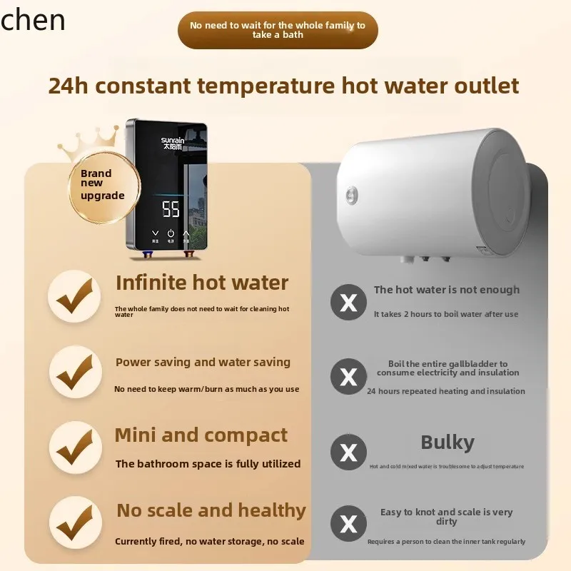سخان مياه كهربي فوري LXC للاستحمام، غرفة تأجير خاصة، مرحاض دش منزلي صغير فوق تسخين المياه