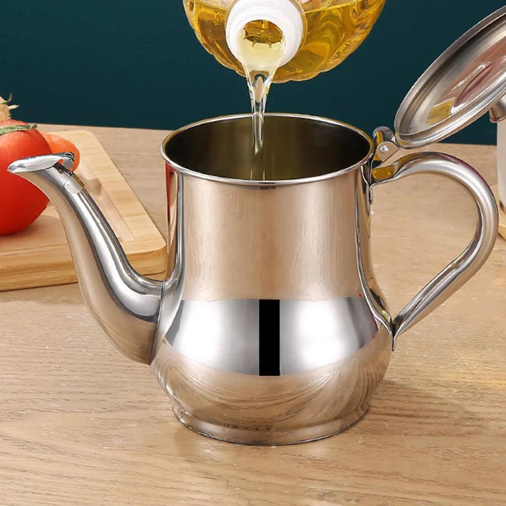 

Stainless Steel Oil Kettle Multi-Function Household Dispenser Filtered Oil Container Practical Kitchen Utensil