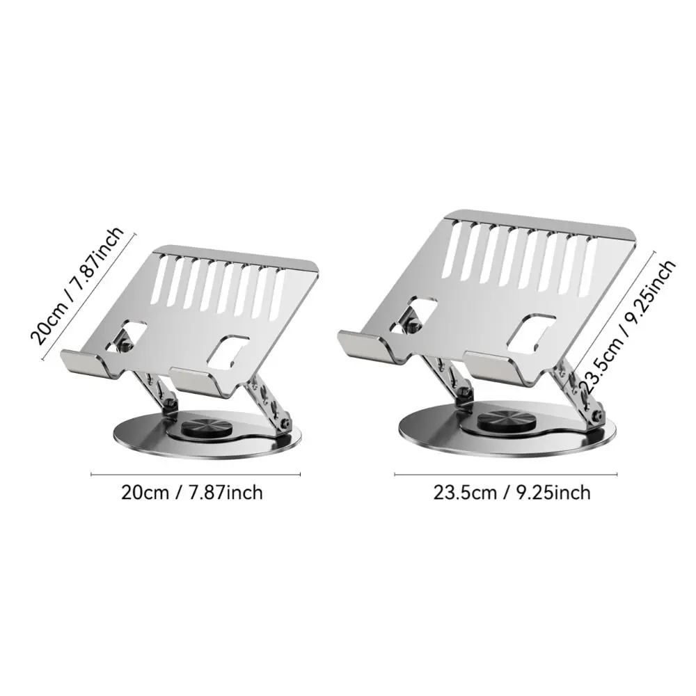 360 ° حامل لوحي قابل للدوران، حامل كمبيوتر لوحي قابل للطي وقابل للتعديل، حامل كمبيوتر محمول معدني محمول لأجهزة الكمبيوتر المحمول مقاس 10-17 بوصة #2