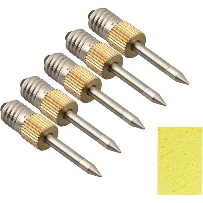 ABUH-Pack Soldering Iron Tips Set Of 5, Replacement Copper Tips, E10 Interface For Electric Soldering