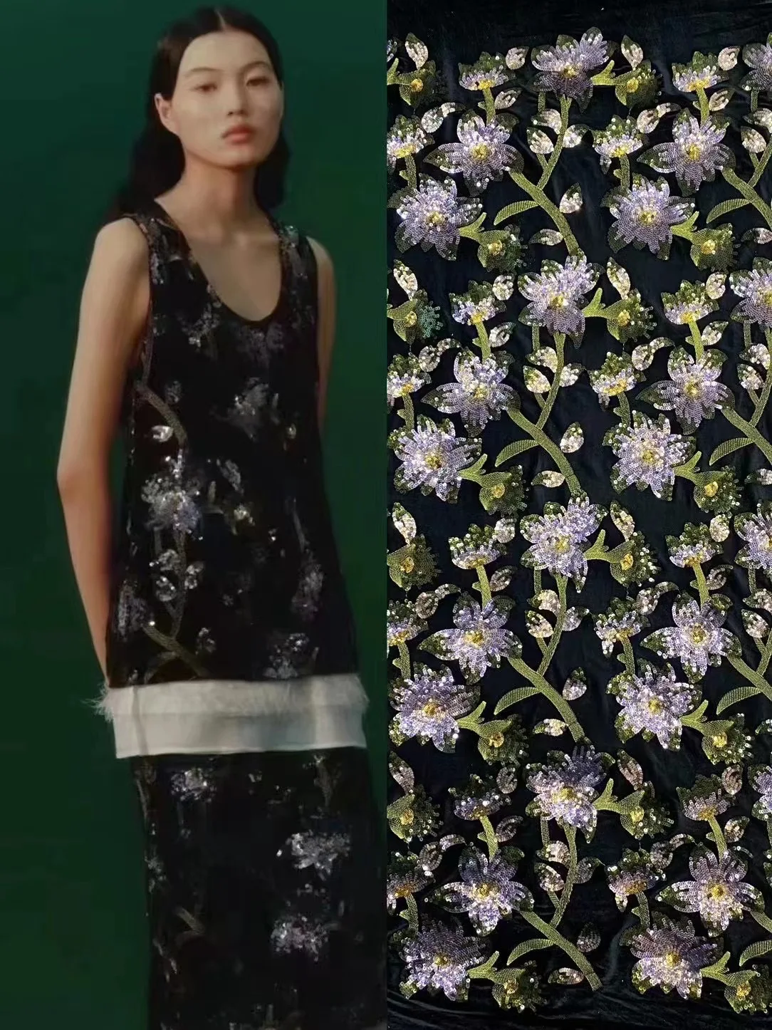 

Hot Sale Fashion Classic Black Original Fashion Design Africa High Quality Full Sequins Net Lace For Party Evening Dresses 2024