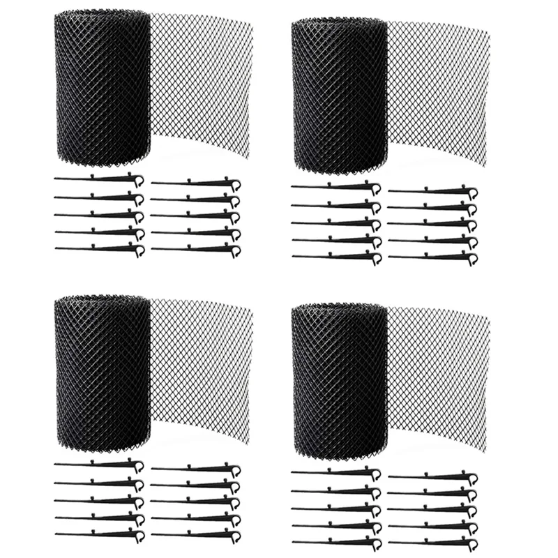 

【Home-Accessories】Strainer 4 Set Gutter Guard Mesh Protector Screen Roll Anti- Falling Leaf Guard Leaf Protection Cover To Gutte
