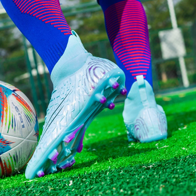 2024 Men\'s Soccer Shoes Large Size Ultralight Football Boots Boys Sneakers Non-Slip AG/TF Soccer Cleats Ankle Boots Unisex
