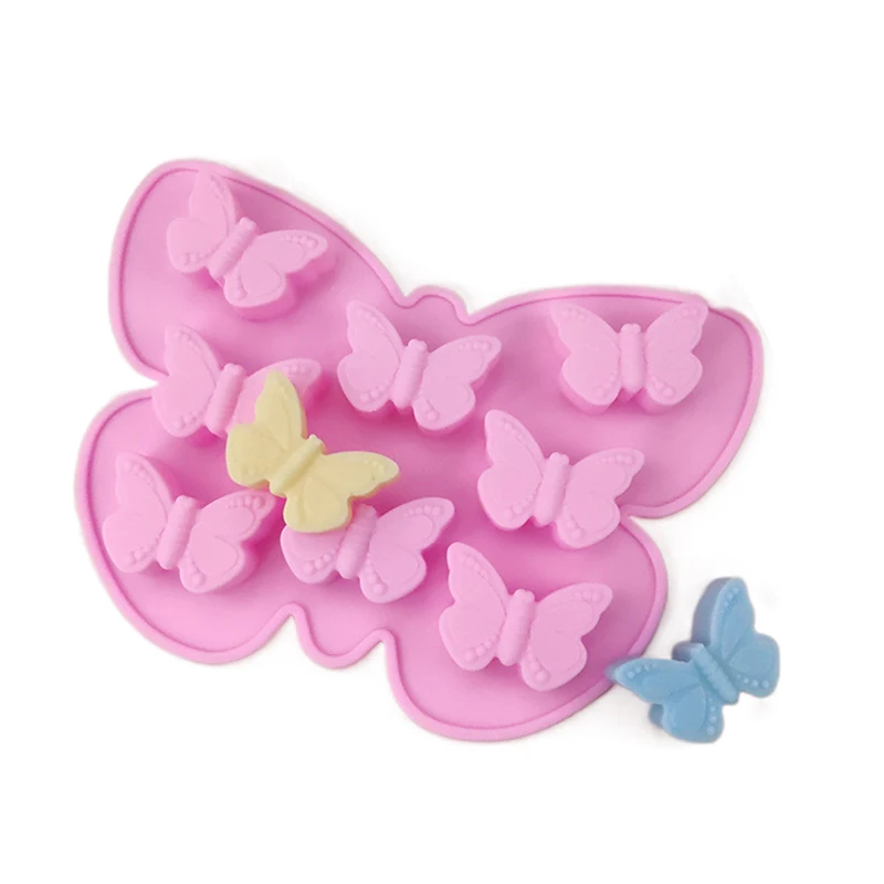 3D Porous Butterfly Silicone Biscuit Baking Mold Heart Chocolate Candy Jelly Ice Oven Mould Cake Decor Soap Candle Making Set