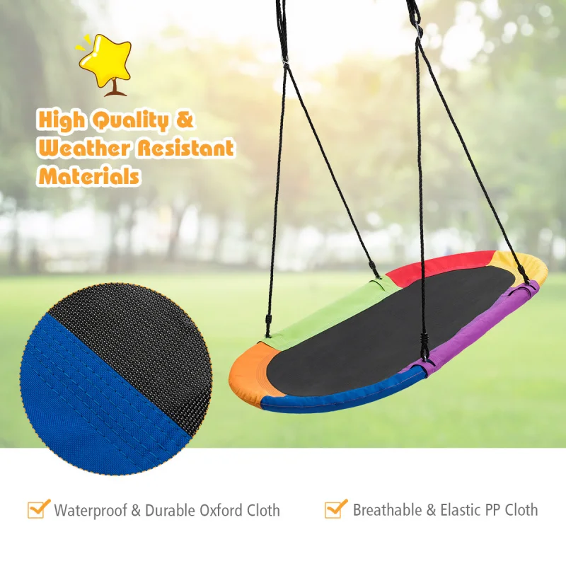 Dish-Shaped Tree Swing Children'S Outdoor Adjustable Giant Oval Platform Swing Set，Rocking Chair，Glider
