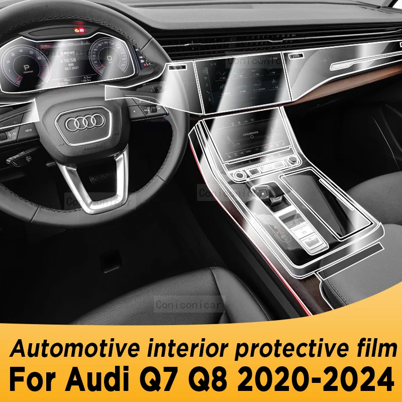 

For AUDI Q7 Q8 2020-2024 Gearbox Panel Navigation Screen Automotive Interior TPU Protective Film Cover Anti-Scratch Sticker