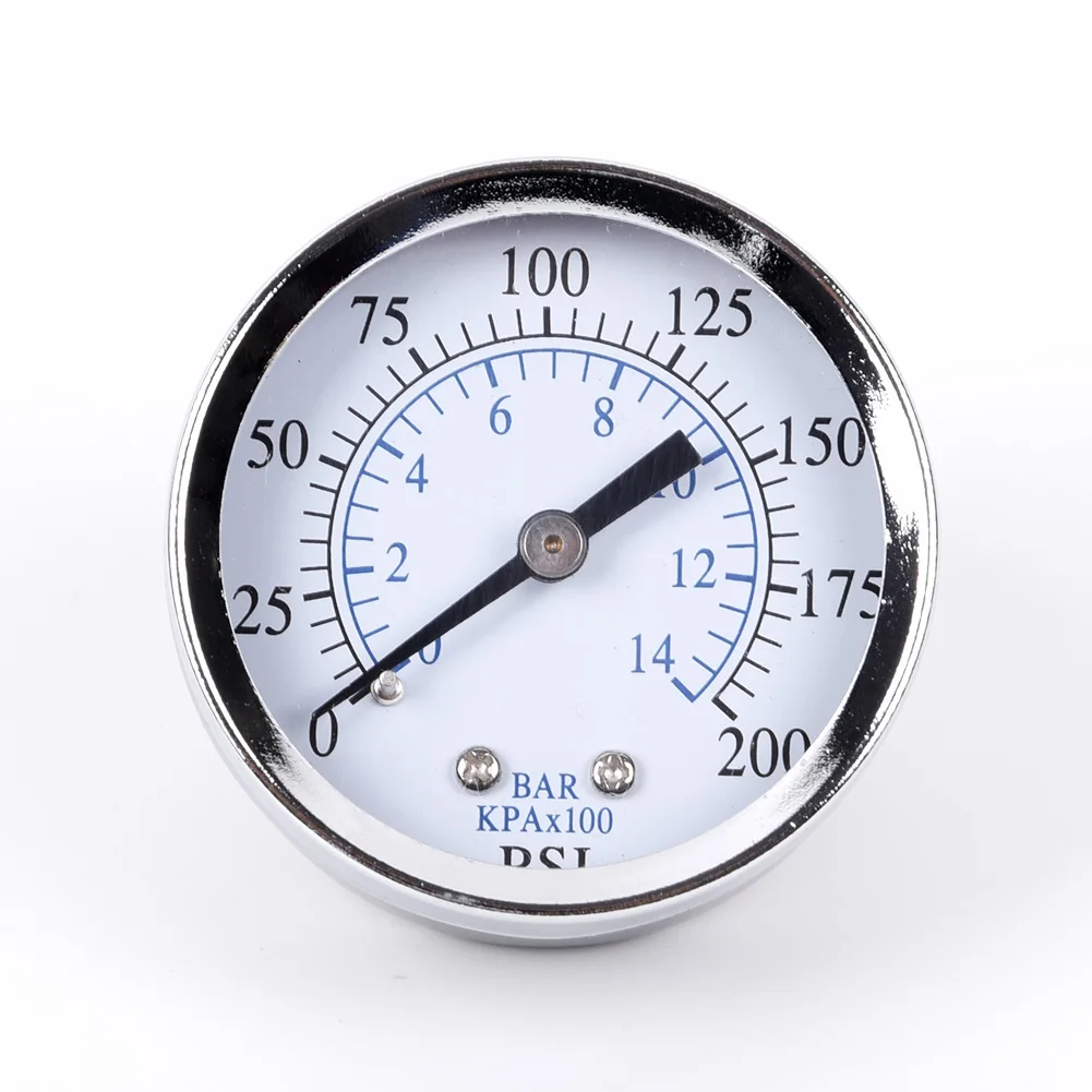 Mini Pressure Gauge Portable Meter Regulator Metal Air Oil Water 0-200psi 0-14 bar 1/4