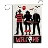 Welcome Halloween Horror Movie Characters Decorative Garden Flag jjp