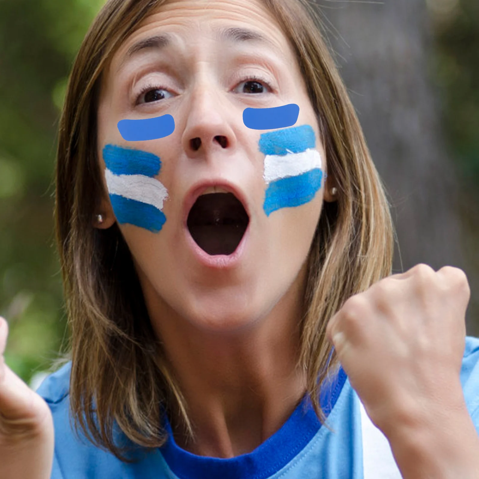 

50 Sheets Blank Eye Strips Portable Face Stickers Compact Fan Stickers for Sports Fans Writable Cheering Accessories