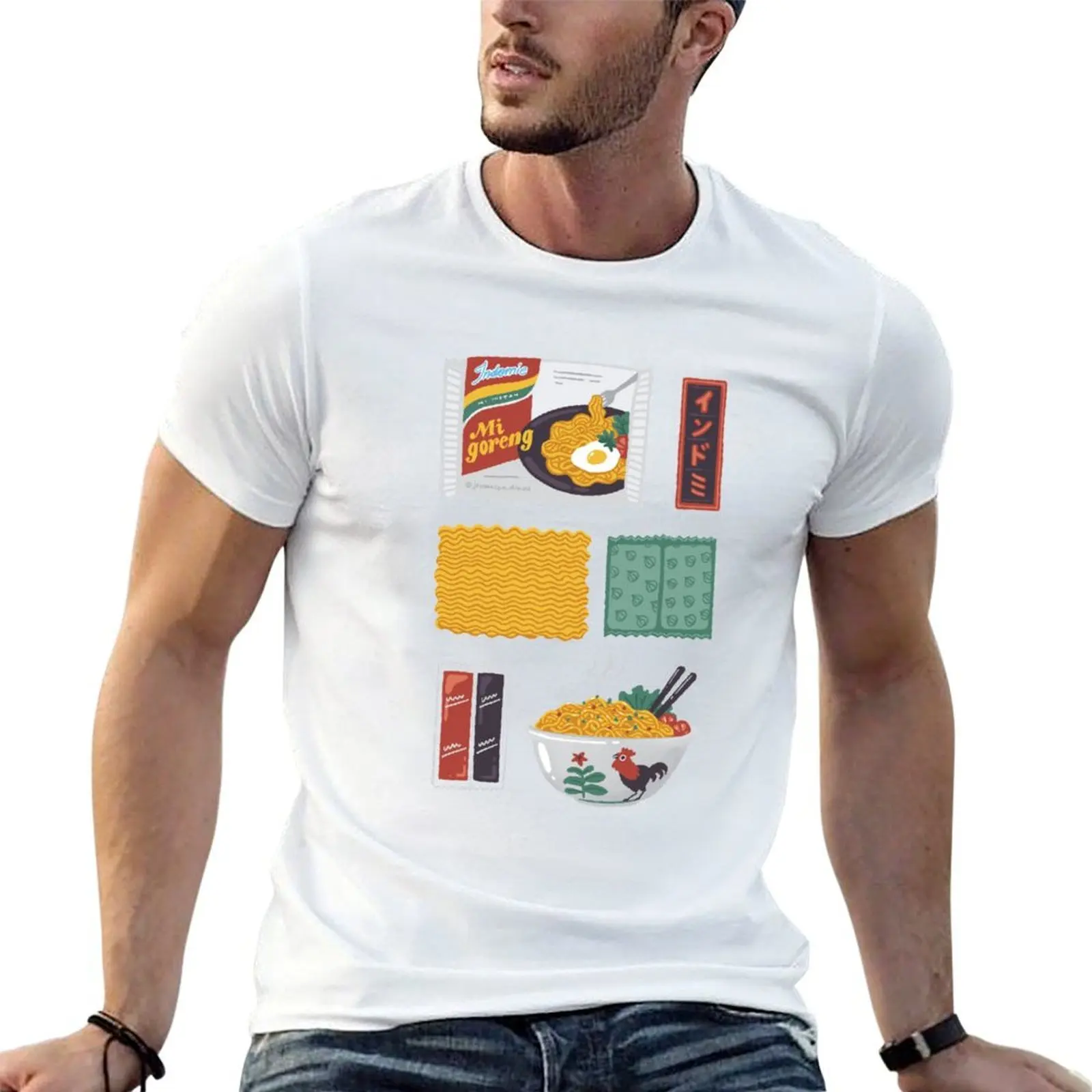 Goreng hombres Premium camiseta hombre Indomie casual para imprimir camisas camisa hombre camiseta Mie algodón t