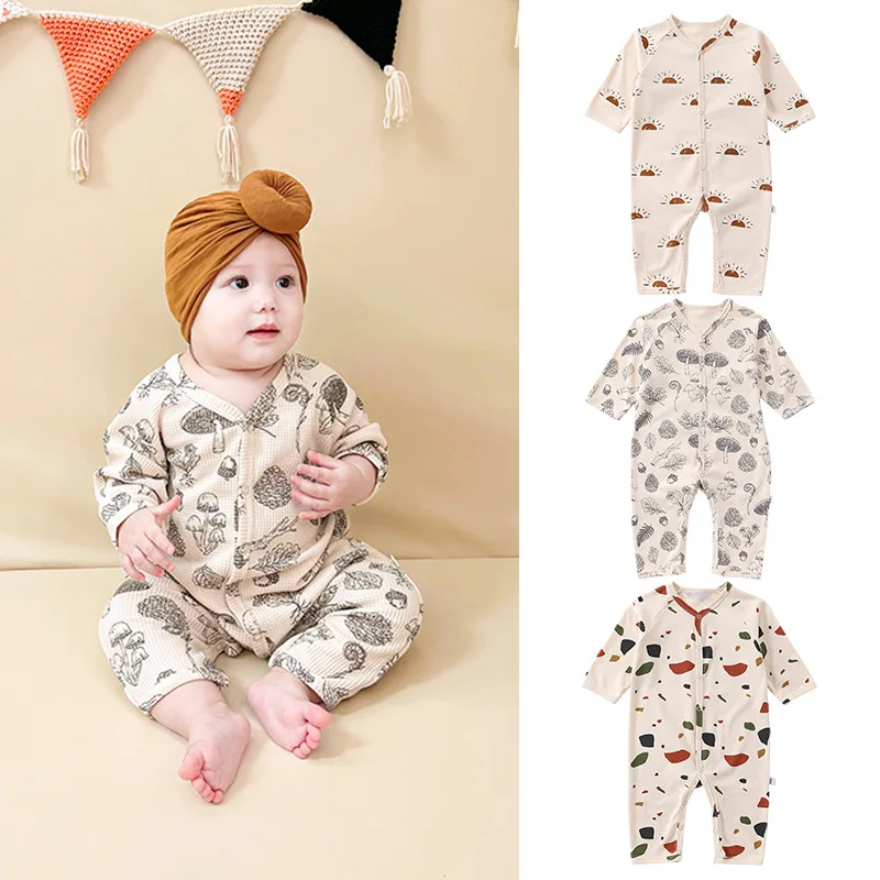 0-24M Newborn Cotton Baby Romper Kid Boy Girl Spring Clothes Summer Long Sleeve Jumpsuit Cute Sweet Outfit