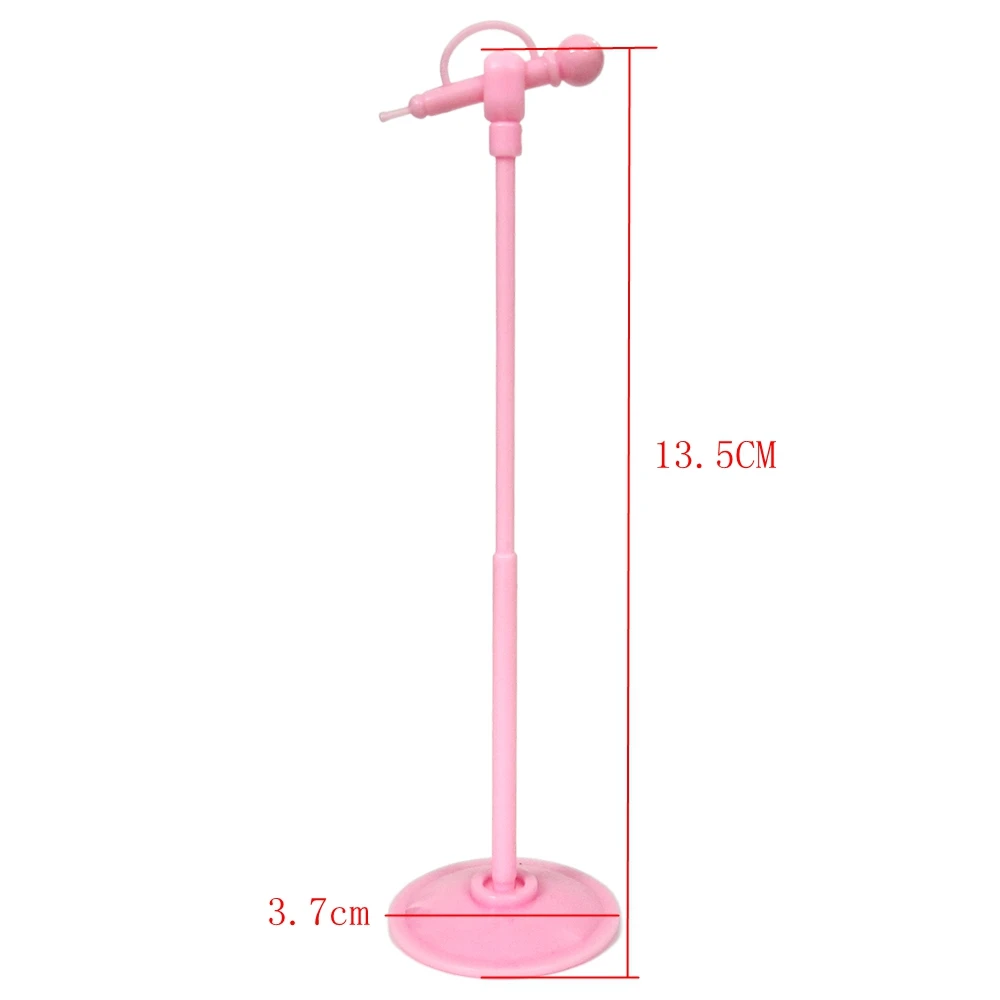 Microphones en plastique rose, accessoires de poupées de 11.5 pouces, mini modèle mignon 1:12, jouets beurre 1/6, maison de courses, meubles miniatures, 5 pièces