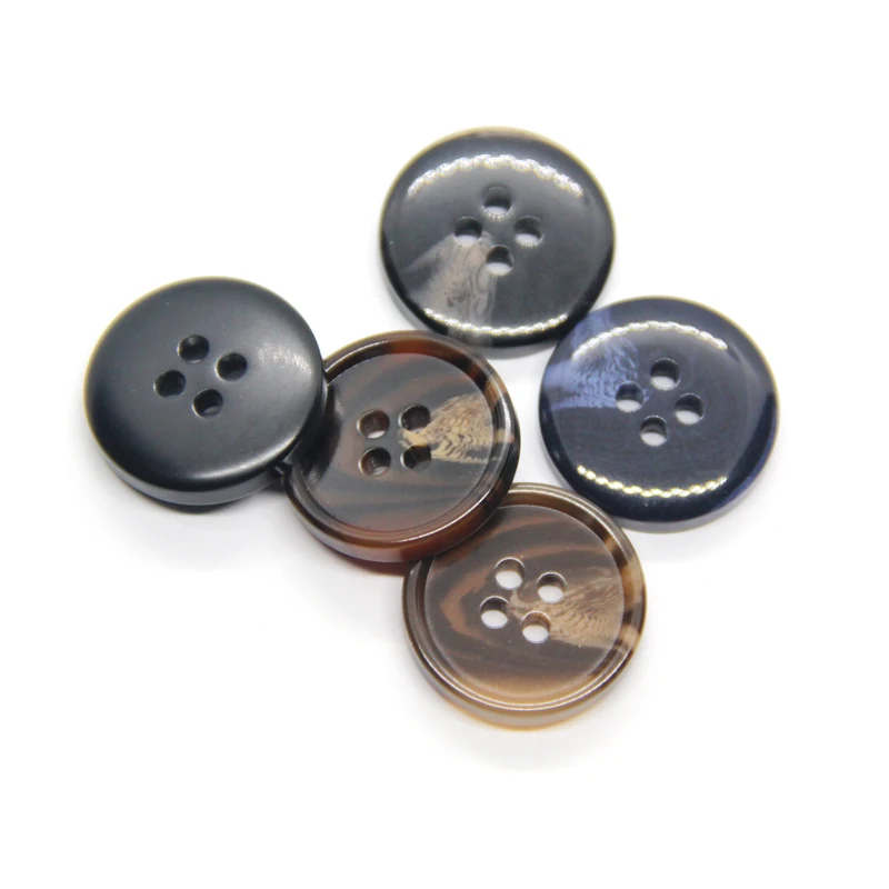 15-25mm Imitation Horn Coat Black Buttons For Clothing Mens Suit Sweater Classical Decor Handmade resin Accessories Wholesale