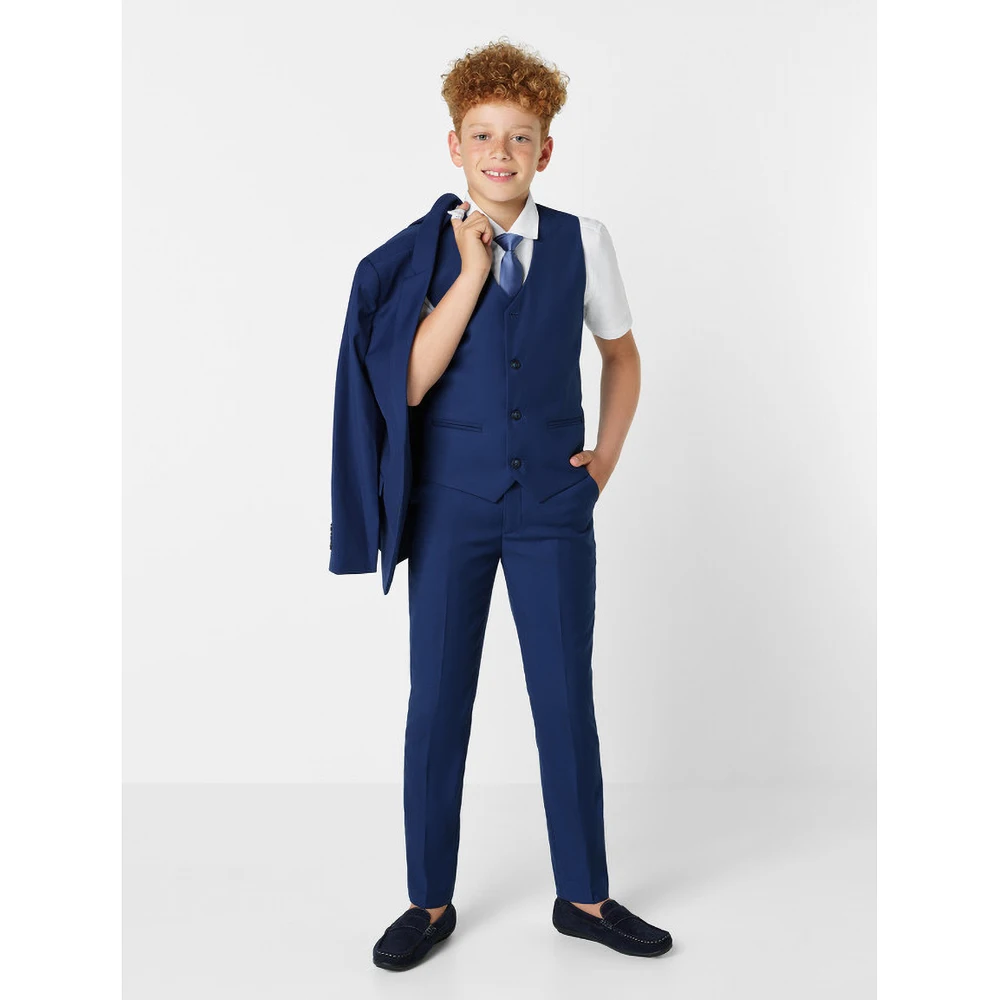 

Boys Suits 3 Pieces Single Breasted Peak Lapel Outfits Solid Color Slim Chic Formal High Quality Daily Sets for Children