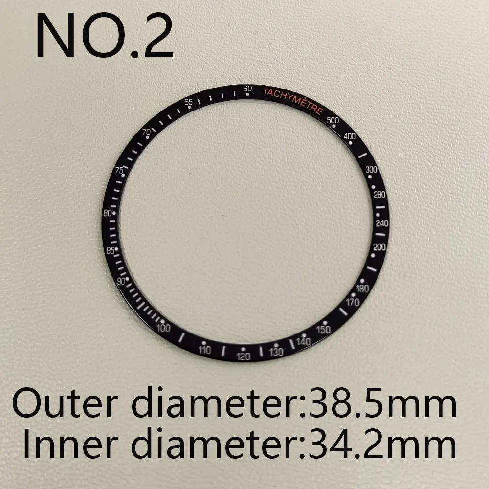 Flat Aluminum Bezel Insert Rings 38.5mm*34.2mm For OMG Speedmaster   Watch Cases Replace Accessories Watches Parts