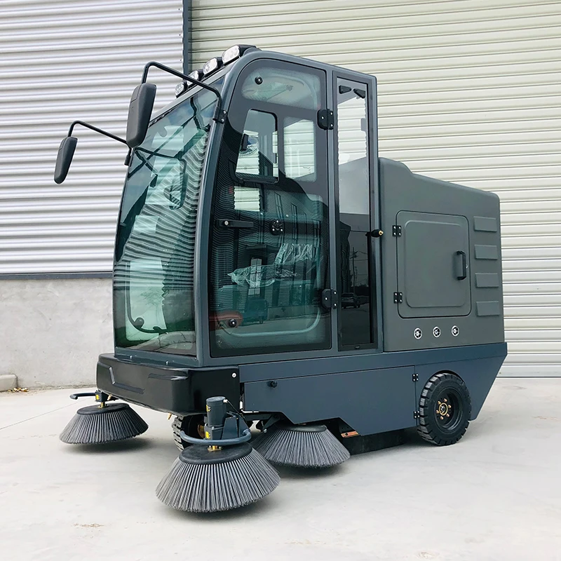 High Quality Baiyi S20 Electric Fully Enclosed Sweeper Sealed Cab Road Sweeper Large Scale Industrial Sweeper for Sale
