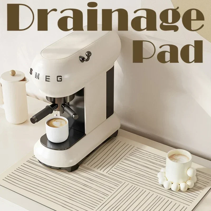 Coffee Dish Drying Mat Quick-drying Absorbent Kitchen Tableware Impermeable Mat Heat Insulation Non-slip Pad Tableware Mats