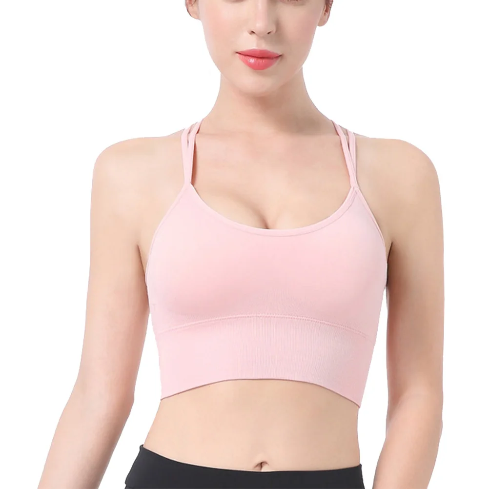 

Pink S Size Running Yoga Sports Bra Breathable Quick-Dry Seamless Fitness Underwear Lightweight Stretch Comfortable Gym Pilates