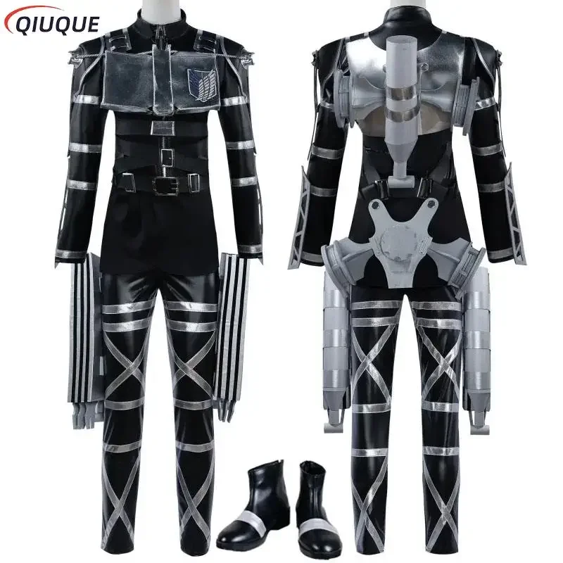 Mikala Levi cosplay costume shoes anime cosplay women men leather outfits Comic Con role play party suit