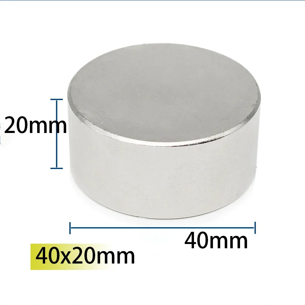 N35 Magnet 40x20mm Big Strong 40*20 Disc Neodymium Magnet Round Ebike Neodymium Magnetic Motor Search Magnet Fridge Customised