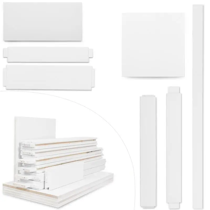 28" x 84" Fünf-Panel-grundierte Türplatte, DIY-Panel-Tür, moderne Innenscheunentür, feuchtigkeitsbeständig, verformungssicher,