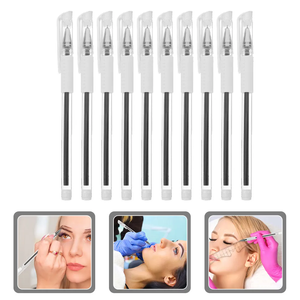 

10Pcs Skin Marking Pens Waterproof Portable Tattoo Position Marker Eyebrow Lip Line Pen Accurate Clean Lines Makeup Supplies