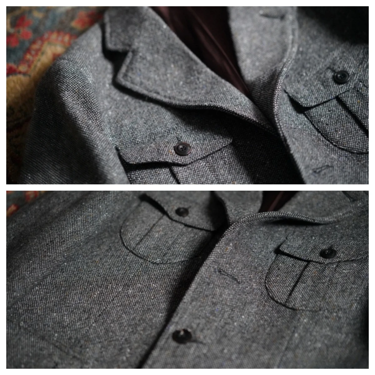 Men's Vintage Herringbone Tweed Blazer British Wool Blend Double Breasted Lightweight Casual Sport Coat Formal Jacket